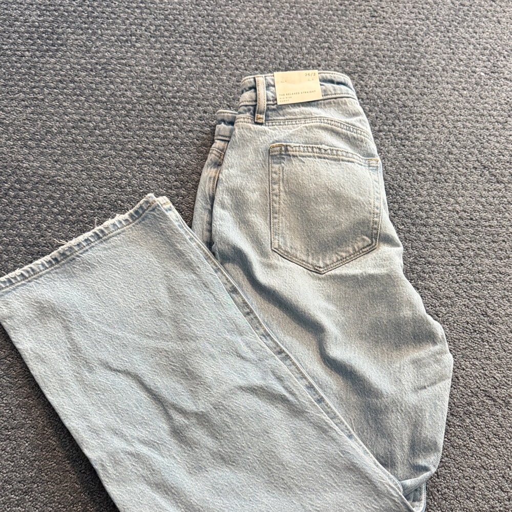 Loft mid rise curvy relaxed straight Blue Jeans
